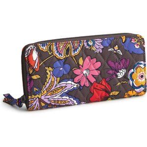 Women's Cotton Continental Wallet Colorful Bouquet